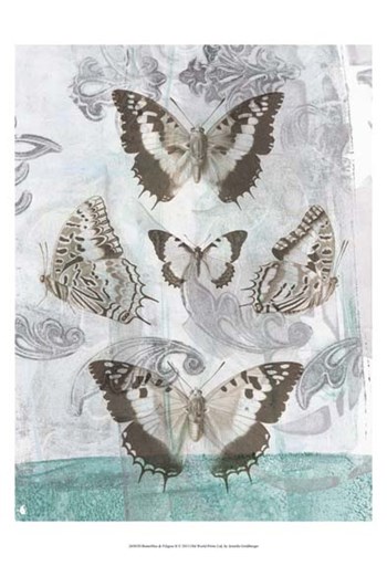 Butterflies &amp; Filigree II by Jennifer Goldberger art print