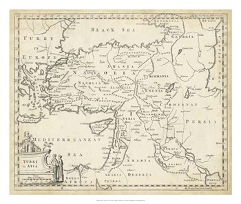 Map of Turkey in Asia by T Jeffreys art print