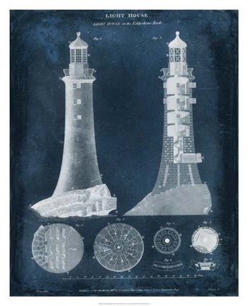 Lighthouse Blueprint by Vision Studio art print