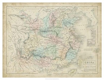 Map of China by William Hughes art print