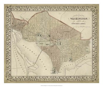 Plan of Washington, D.C. by Laura Mitchell art print