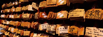 Votive tablets in a temple, Tsurugaoka Hachiman Shrine, Kamakura, Kanagawa Prefecture, Kanto Region, Japan by Panoramic Images art print