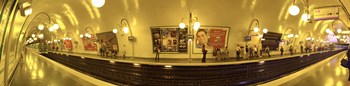 360 degree view of a metro station, Paris, Ile-de-France, France by Panoramic Images art print