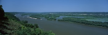River flowing through a landscape, Mississippi River, Marquette, Prairie Du Chien, Wisconsin-Iowa, USA by Panoramic Images art print