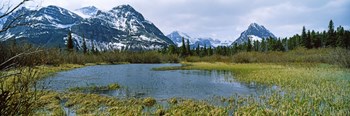 Lake with mountains in the background, US Glacier National Park, Montana, USA by Panoramic Images art print