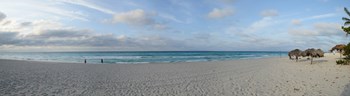 Sunshades on the beach, Varadero Beach, Varadero, Matanzas, Cuba by Panoramic Images art print
