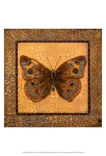 Crackled Butterfly - Buckeye by Wendy Russell art print