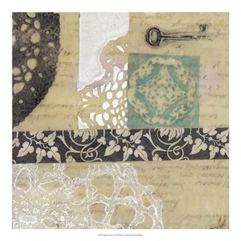 Filigree &amp; Key I by Jennifer Goldberger art print