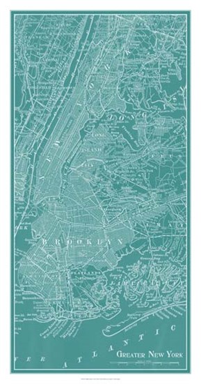 Graphic Map of New York by Vision Studio art print
