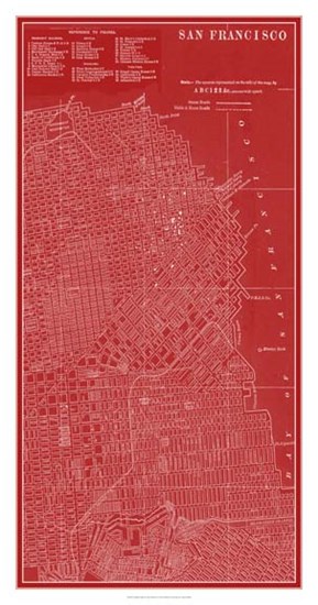 Graphic Map of San Francisco by Vision Studio art print