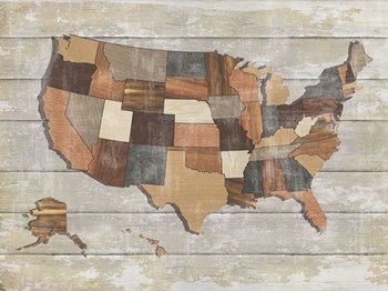 Wood Map by Sparx Studio art print