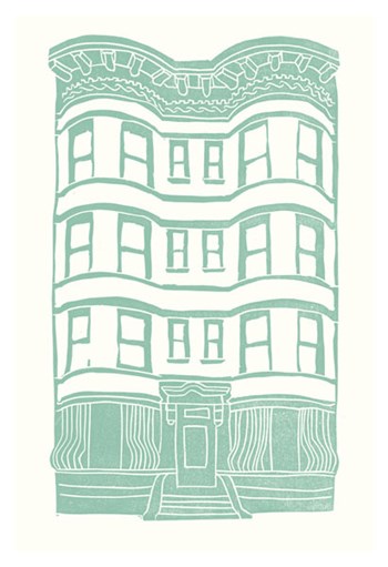 Williamsburg Building 4 (Brownstone) by Live from bklyn art print