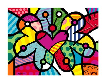 Heart Butterfly by Romero Britto art print