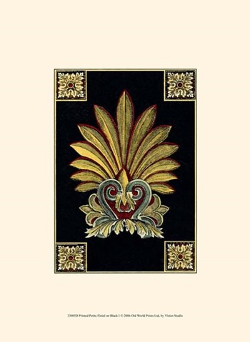 Petite Finial on Black I by Vision Studio art print