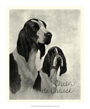 B&amp;W Chien de Chasse by Vision Studio art print