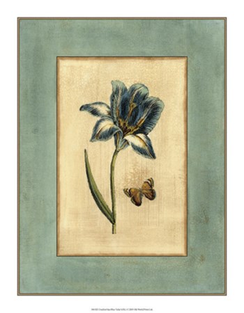 Crackled Spa Blue Tulip I by Vision Studio art print