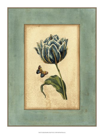 Crackled Spa Blue Tulip IV by Vision Studio art print
