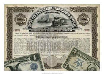 Antique Stock Certificate I by Vision Studio art print