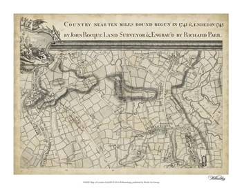 Map of London Grid III art print