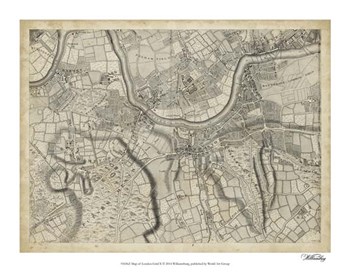 Map of London Grid X art print