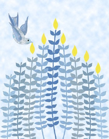 Bird Hanukkah Candles by Jill Meyer art print