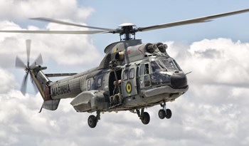 Eurocopter AS332 Super Puma Helicopter of the Brazilian Navy by Giovanni Colla/Stocktrek Images art print