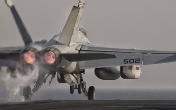 EA-18G Growler Taking Off from USS George HW Bush by Giovanni Colla/Stocktrek Images art print