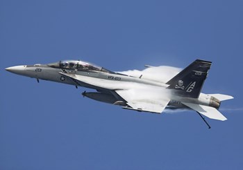 F/A-18F Super Hornet in flight over the Arabian Sea by Gert Kromhout/Stocktrek Images art print