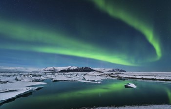 Northern Lights over the Glacier Lagoon in Iceland by John Davis/Stocktrek Images art print