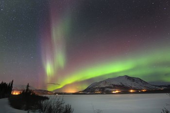 Aurora Borealis over Nares Lake, Carcross, Yukon, Canada by Joseph Bradley/Stocktrek Images art print