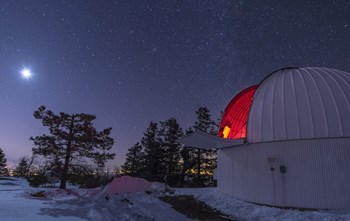 Moonlight Illuminates the Schulman Telescope on Mount Lemmon by John Davis/Stocktrek Images art print