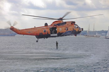 WS-61 Sea King helicopter of the German Navy, Kiel, Germany by Timm Ziegenthaler/Stocktrek Images art print