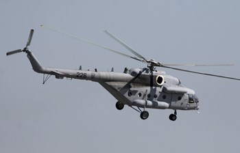 A Croatian Mil Mi-17 Helicopter in Flight Over Germany by Timm Ziegenthaler/Stocktrek Images art print