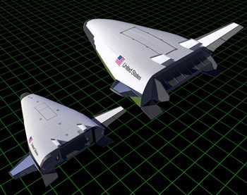 Artist&#39;s Concept Showing the Relative Sizes of the X-33 and VentureStar by Stocktrek Images art print