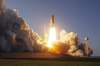 Space Shuttle Discovery lifts off from its Launch Pad at Kennedy Space Center, Florida by Stocktrek Images art print
