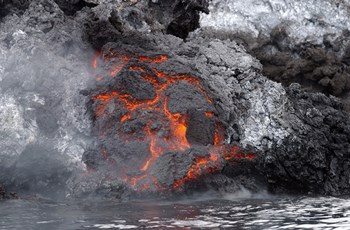 Lava Flows from the Yemeni Island of Jazirat at-Tair after the Island Erupted by Stocktrek Images art print