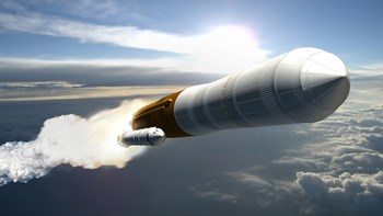 Artist&#39;s Concept of a Cargo Launch Vehicle Blast Off by Stocktrek Images art print