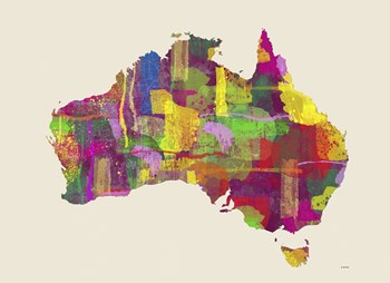Australia Map 2 by Marlene Watson art print