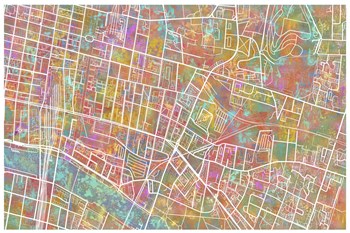 Glasgow Street Map 1 by Marlene Watson art print