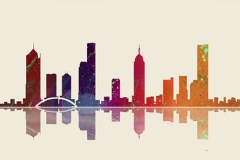 Melbourne Vic Skyline 3 by Marlene Watson art print