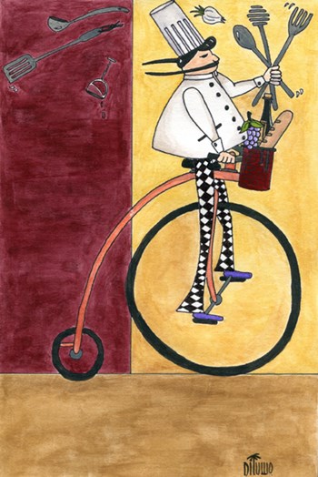 French Chef Bicycle by David Di Tullio art print