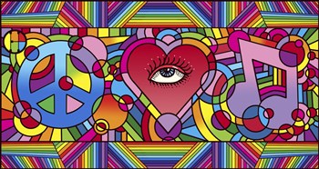 Peace Love Music C by Howie Green art print