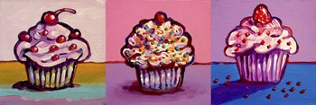 3 Cupcakes by Howie Green art print