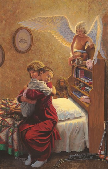 The Cuddling Angel by David Rottinghaus art print