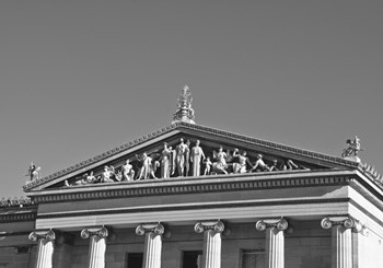 Philadelphia Museum (pediment I) (b/w) by Erin Clark art print