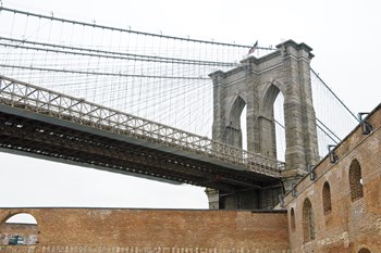 Brooklyn Bridge (brick walls) by Erin Clark art print
