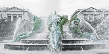 Fountain (b/w) by Erin Clark art print