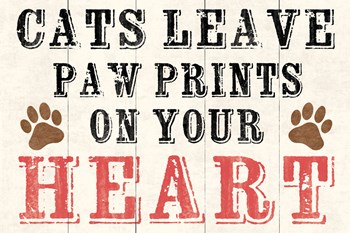 Cats Leave Paw Prints 2 by Louise Carey art print