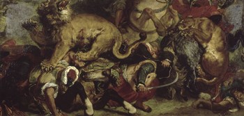 The Lion Hunt, 1855 by Eugene Delacroix art print