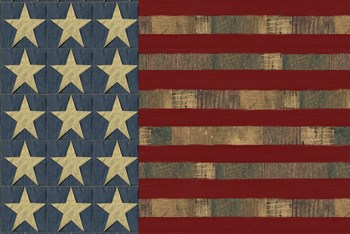 Patriotic Printer Block Flag by Tara Reed art print